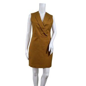 Phillip Lim 3.1Twee Quietluxury Safari Faux Wrap Mini Sheath Dress Tan Stretch 4